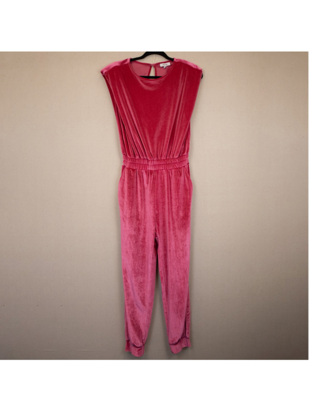 Fate Wes pink velvet jumpsuit-S